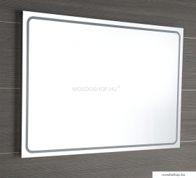 SAPHO - GEMINI II - Fürdőszobai fali tükör LED világítással - 90x50cm - Alumínium kerettel