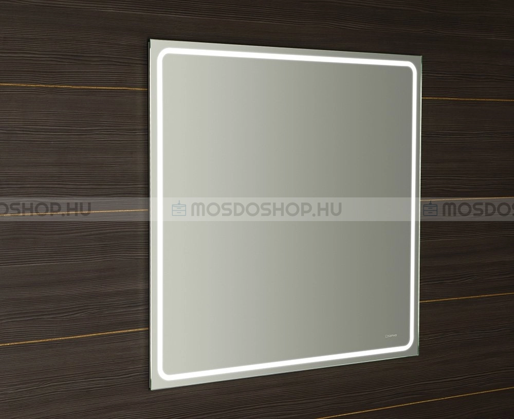 SAPHO - GEMINI II - Fürdőszobai fali tükör LED világítással - 90x90cm - Alumínium kerettel
