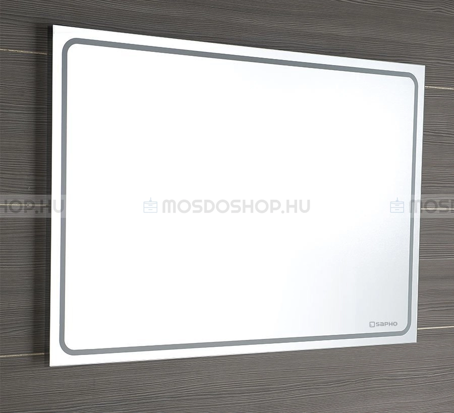 SAPHO - GEMINI II - Fürdőszobai fali tükör LED világítással - 100x70cm - Alumínium kerettel