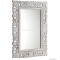 SAPHO - SCULE - Fürdőszobai fali tükör, fehér, kézzel faragott fa kerettel - 80x120cm
