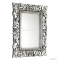 SAPHO - SAMBLUNG - Fürdőszobai fali tükör, ezüst színű, kézzel faragott fa kerettel - 40x70cm