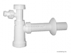 SAPHO - Mosdószifon, búraszifon - Mosógép csatlakozással - D40mm - Fehér PVC (CV1010)