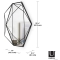 UMBRA - PRISMA - Fali tükör 3D geometriai kerettel - Fekete