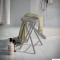 GEDY - CO76 - Fürdőszobai szék - Világos szürkésbarna műanyag ülőrésszel, acél lábakkal