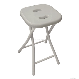 GEDY - CO76 - Fürdőszobai szék - Világos szürkésbarna műanyag ülőrésszel, acél lábakkal
