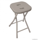 GEDY - CO76 - Fürdőszobai szék - Szürkésbarna műanyag ülőrésszel, acél lábakkal